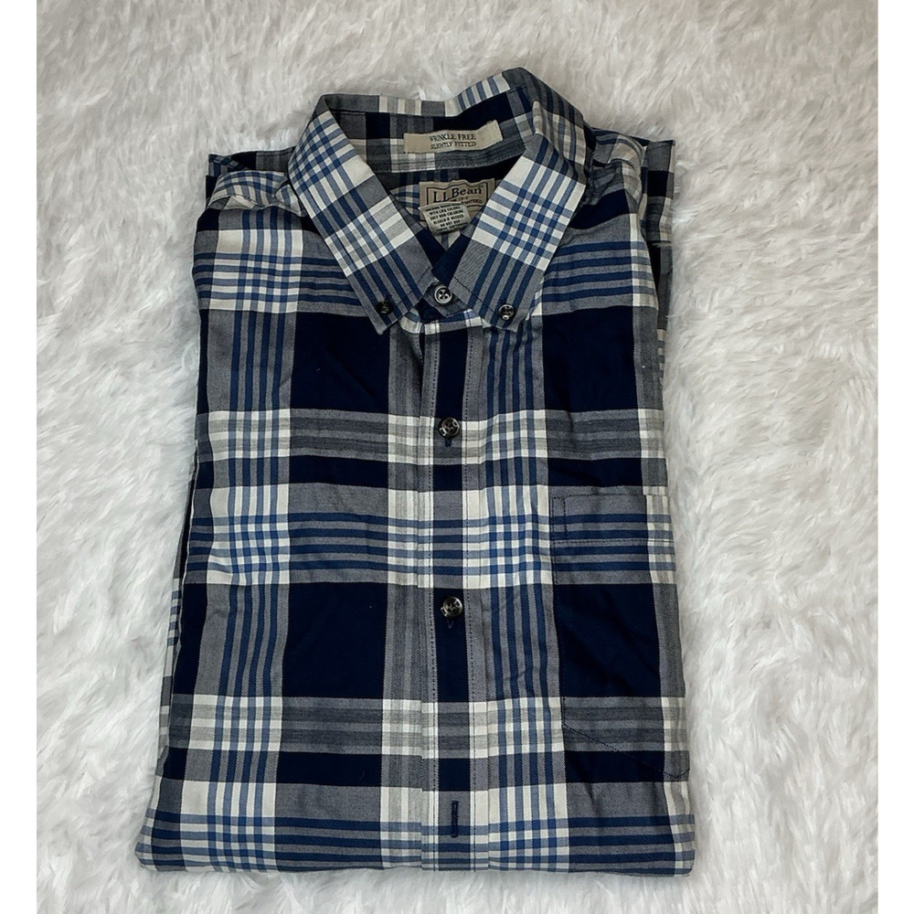 LL Bean Men’s LongSleeve Button Down Lg Reg 100% Cotton Shirt